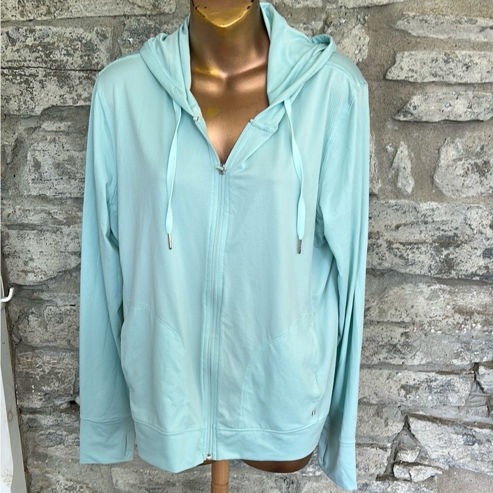 Light Blue Zip-Up Hoodie